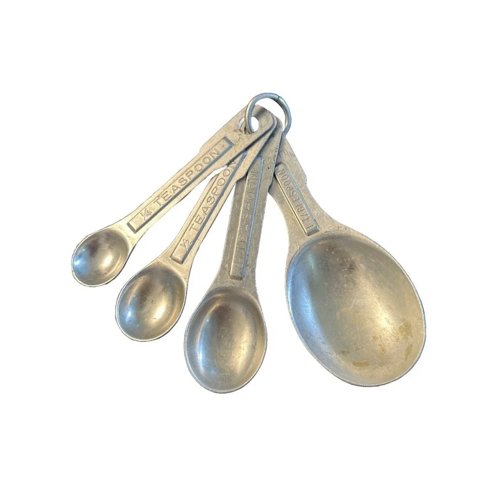 U.S. ST'D 4 Measuring Spoon Set US Standard Aluminum Tin